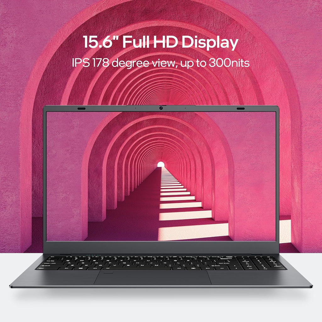 15.6-inch, 16GB RAM, 512GB SSD, FHD IPS Display Laptop Computer, N5095 Quad Core, 2.4/5G WiFi, BT4.2 Backlit and Fingerprint, Lightweight and Portable